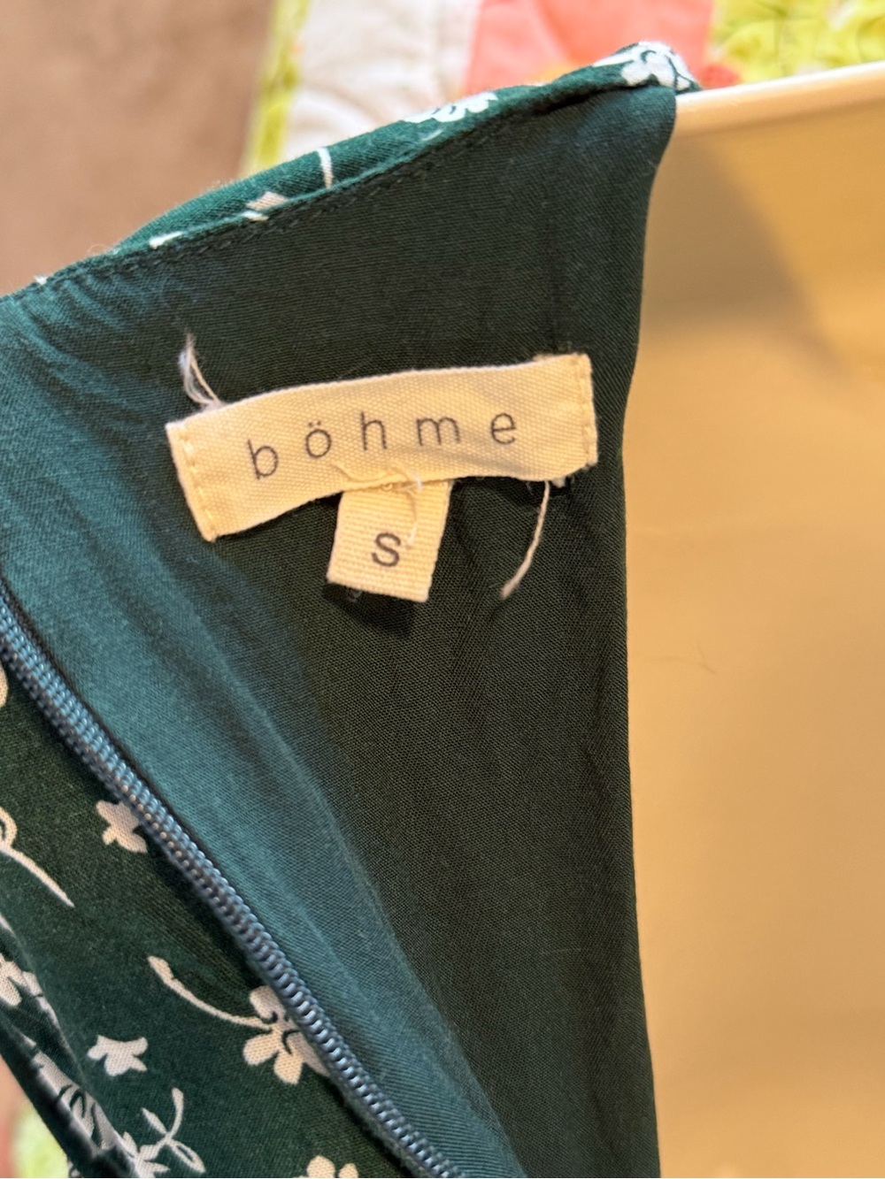 Bohme Green & White Floral Midi Length Dress - Picture 12 of 12